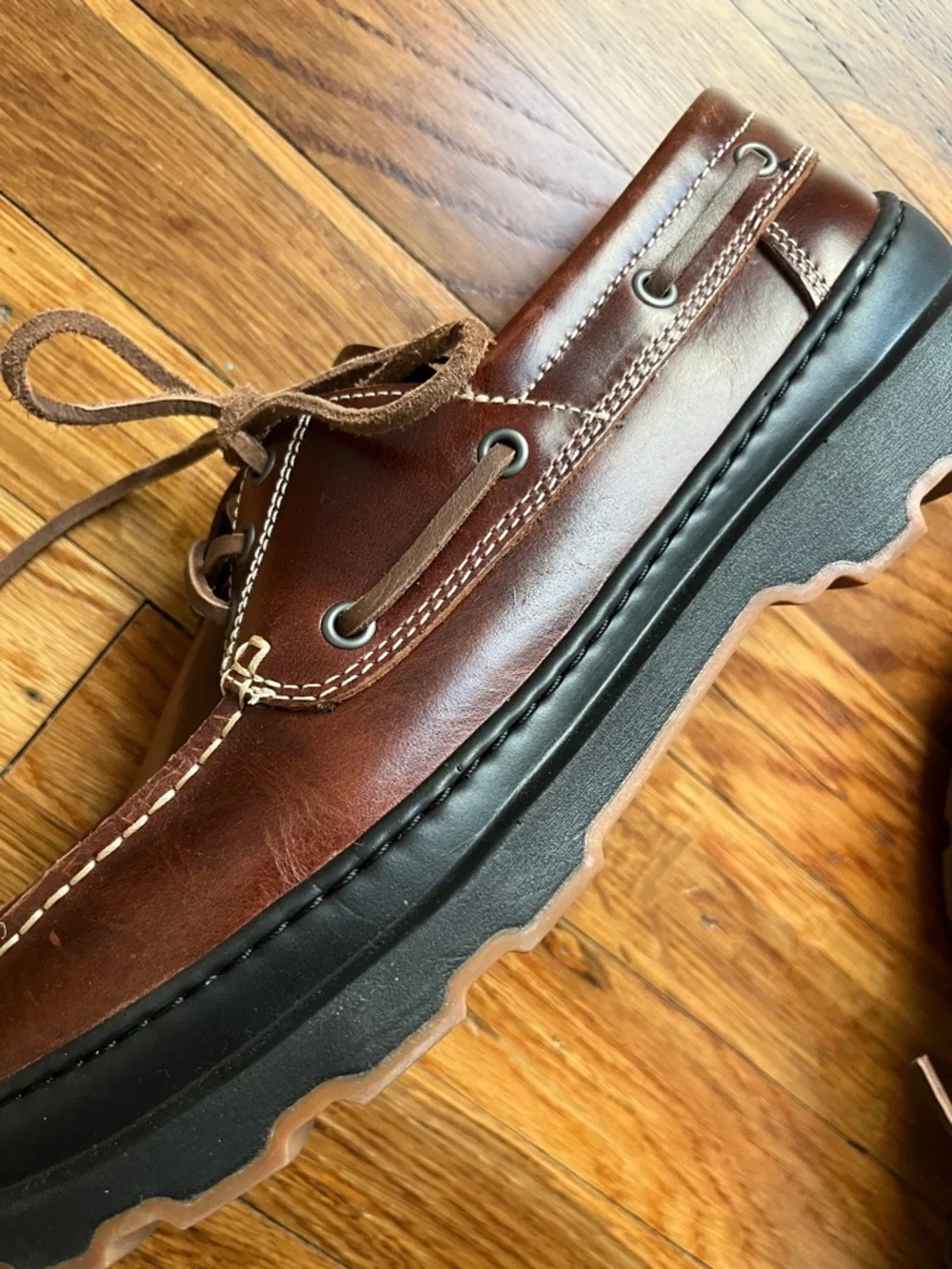 Camper Men’s Brown Leather Boat Shoes Brutus+ Brown Leather Moccasins for Men